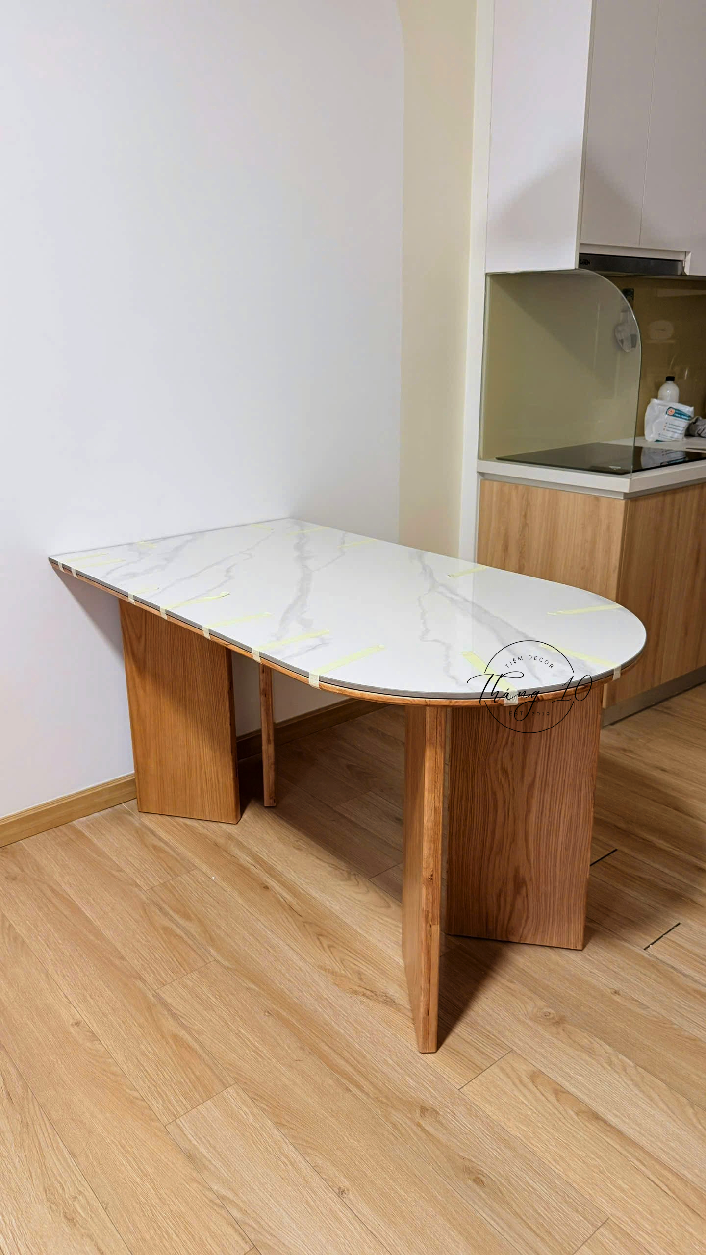 1m4 x 75, chân gỗ tự nhiên, mặt đá ceramic (1)