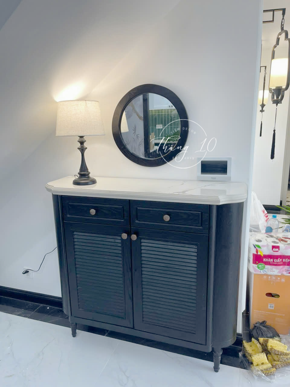 Gương tròn gỗ ash D550(4)